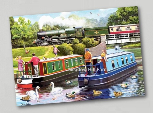 Fridge magnet canal barge - canal,