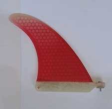 Surfboard Honeycomb Longboard Fin 6” Inch + Plate & Screw.SUP Mal fins. Red.