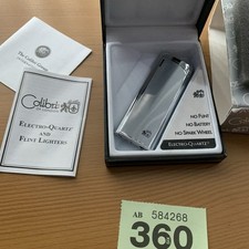 Working Vintage COLIBRI Lighter Soft Flame Silver/chrome Lot 360 New In Box