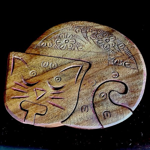 Vintage hand carved - carved, wood