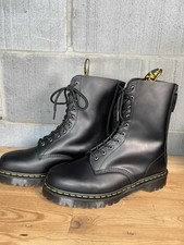 Dr Martens 1460 Mono Smooth With Zip Leather Lace Up Boots Size 10 UK