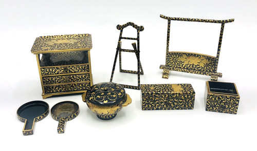 Vtg chinese black lacquer - vtg,