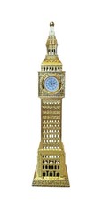 Large Gold Metallic London Big Ben Tower With Real Time Clock Souvenir Gift