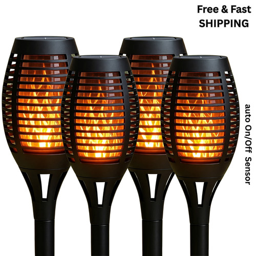 Solar flame torch lights - 4x,
