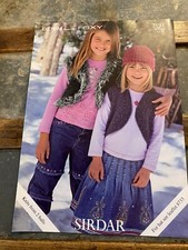 New Sirdar Girl's Waistcoats Knitting Pattern Denim Tweed DK/Foxy 2191