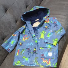 Hatley Boys Dragon Monster Pink Hooded Raincoat Jacket Age 3