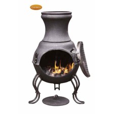 Gardeco Billie Cast Iron Chimenea Fire Pit Bowl Garden Heater Bronze Small Metal