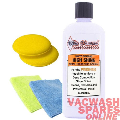 White diamond metal polish - white, and