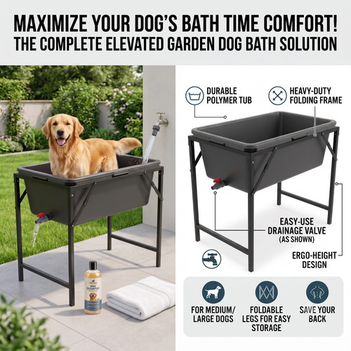 Elevated dog bathtub - dog,