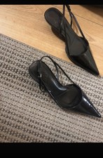 Zara Black Patent slingback