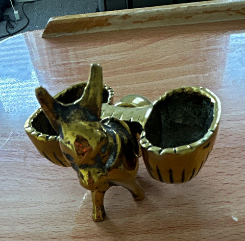 Brass donkey figurine ornament - donkey,