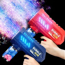 10-Hole Handheld Light Bubble Machine - Automatic Electric Bubble Gun for Kids