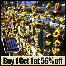 Solar Powered Sunflower String Lights Waterproof 2.3M 20LED Fairy Lights Garland