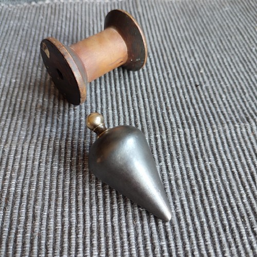 Vintage plumb line bob - plumb, steel
