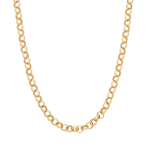 9ct gold silver 4mm belcher - on,