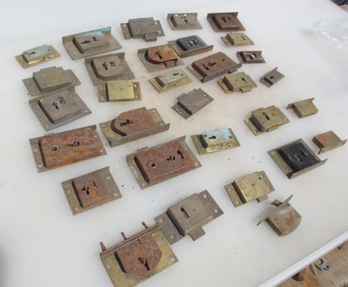 Antique brass cabinet lever - antique,