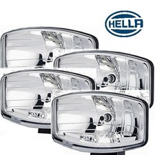 4 X HELLA JUMBO 320FF DRIVING SPOT LAMPS - CLEAR LENS & SIDE / POSITION LIGHTS 
