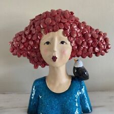 Amélie Red Haired Head and Bird Large Bust Red Hair Girl Bust Detail Quirky Gift