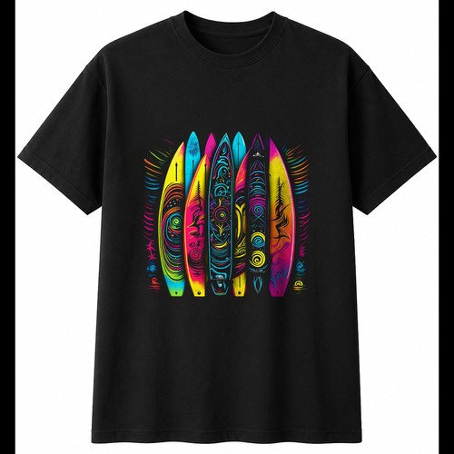 Neon surfboard windswept retro - neon,