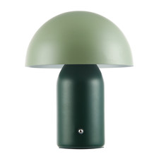 Modern Rechargeable Mushroom Table Lamp in Forest and Olive Green - Touch Dim...