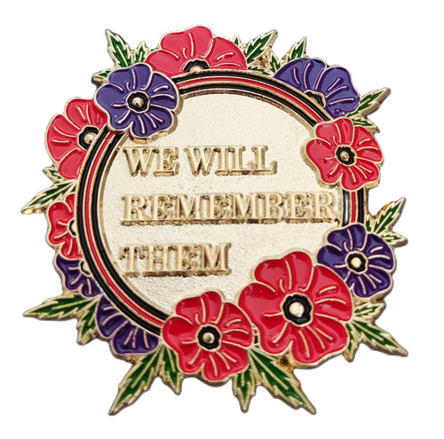 Purple flower pin badge poppy - flower,