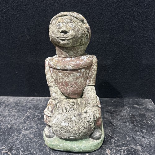 Vintage concrete flowerpot man - vintage,