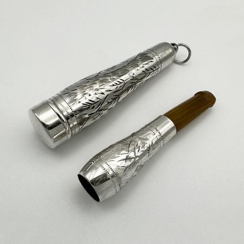 Antique cheroot holder - cheroot, case