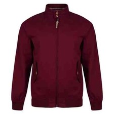 Lambretta Harrington Bomber Jacket Mens LARGE Cotton BURGUNDY