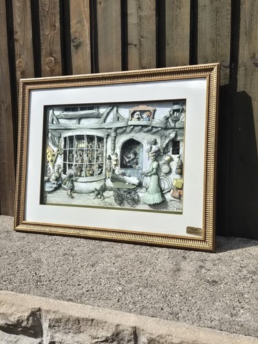 Vintage paper decoupage art - 3d,
