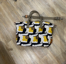 Orla Kiely large shoulder bag farbic and leather