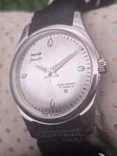 Beautiful Men's HMT Janta Parashock Mechanical Wind 17J Watch Silver Dial