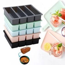 Silicone Food Freezing Molds 4 Grids Food Sauce Storage Durable Freezer Trays