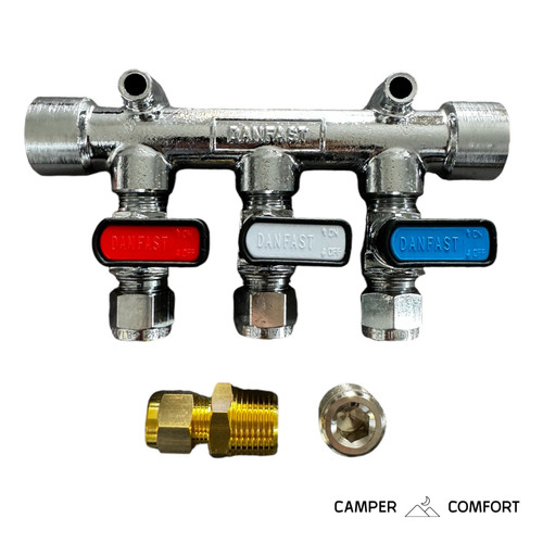 Way gas manifold 8mm - 3,