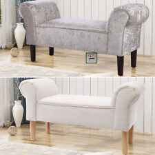 Linen/Velvet Chaise Lounge Window Seat Sofa Ottoman Bed End Bench Pouffe Stool