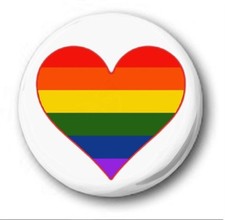 GAY PRIDE HEART  - 1 inch /