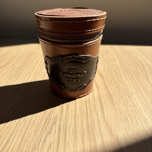 Vintage leather cased - leather, six