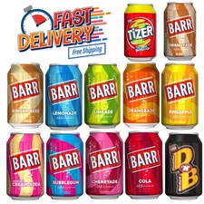 BARR since 1875, 24 pack Fizzy Drink Cans, No Sugar, 24 x 330 ML UK you choose