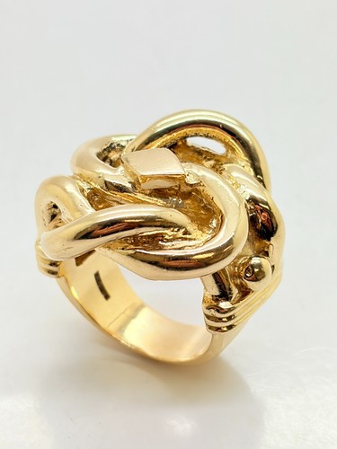 9ct yellow solid gold - solid, knot
