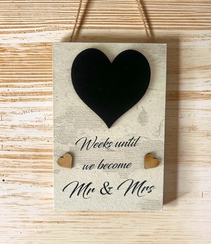 Wedding countdown plaque - wedding, with