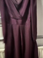 LK Bennett 100% Silk Dress – Size 14 – Burgundy/Maroon – Fully Lined – VGUC