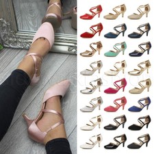 Womens ladies mid high heel