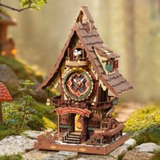 ROKR Vintage Cuckoo Clock Mechanical 3D Wooden Puzzle home Decor Adults Gifts