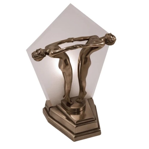 Art deco nouveau bronze plated - art,