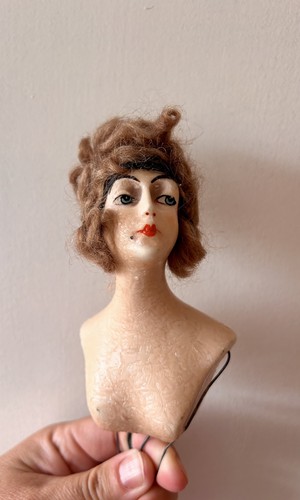 Wax half doll - wax, approximately