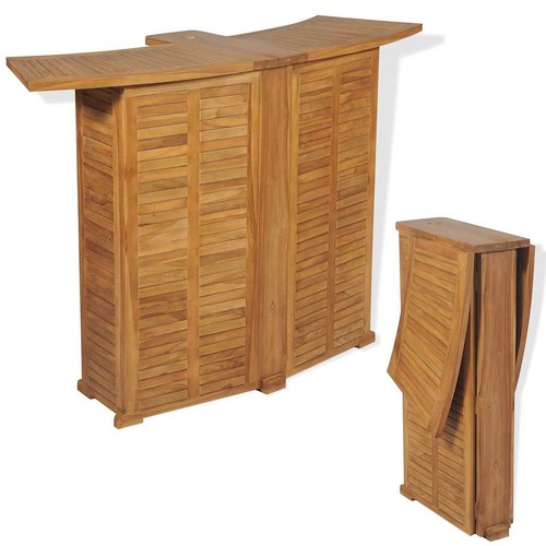Vidaxl teak outdoor bar table - bar,