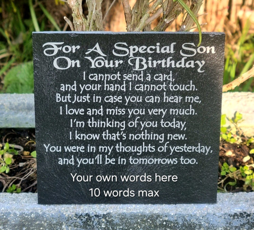 Son birthday memorial plaque - birthday,