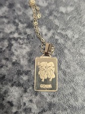9ct 9k Yellow Gold Gemini Starsign Horoscope Zodiac Charm Pendant with 16" chain