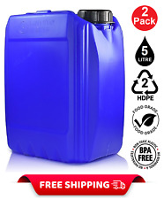 2 x 5L JERRY CAN STACKABLE PLASTIC PETROL FUEL WATER CONTAINER DRUM JERRICAN