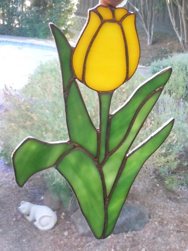Stained glass suncatcher tulip - stained,
