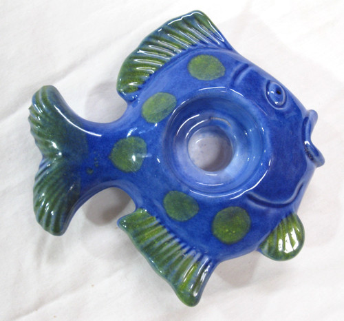 Italian pottery taper votive - italian,